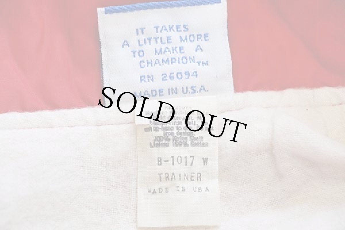 画像4: 90s USA製 Championチャンピオン スクリプト ロゴ ナイロン コーチジャケット 赤 M (4)