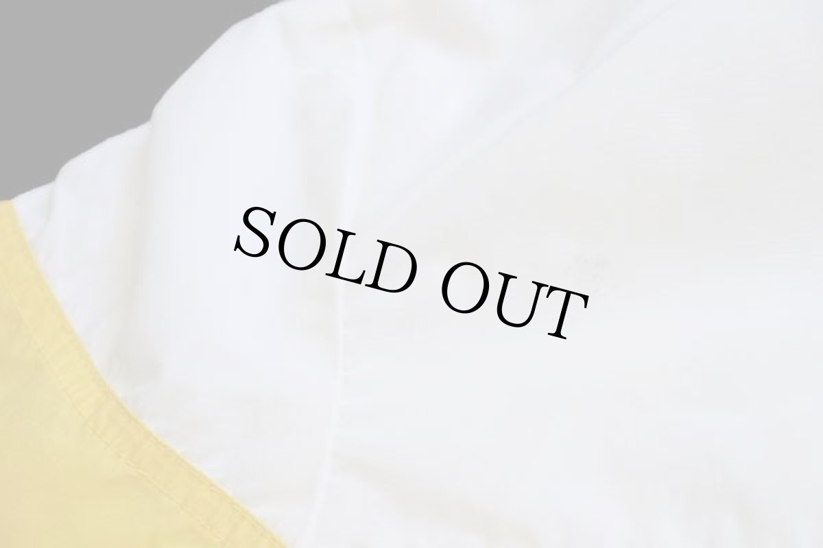 画像5: 90s NIKEナイキ ロゴ刺繍 ツートン 切り替え プルオーバー ナイロンジャケット アイボリー×黄 S (5)