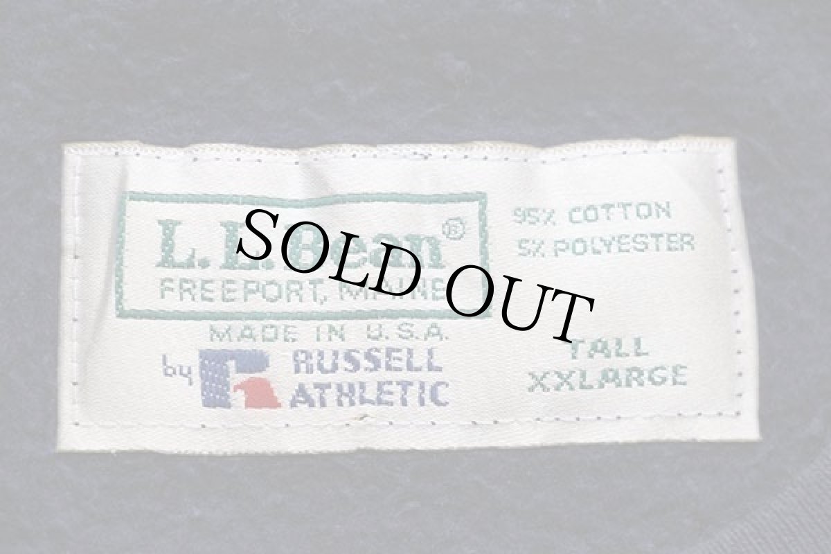 画像4: 90s USA製 L.L.Bean×RUSSELLラッセル 無地 前V スウェット 紺 XXL★ブランク (4)