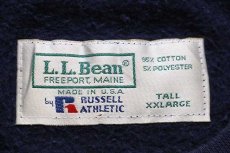 画像4: 90s USA製 L.L.Bean×RUSSELLラッセル 無地 前V スウェット 紺 XXL★ブランク (4)