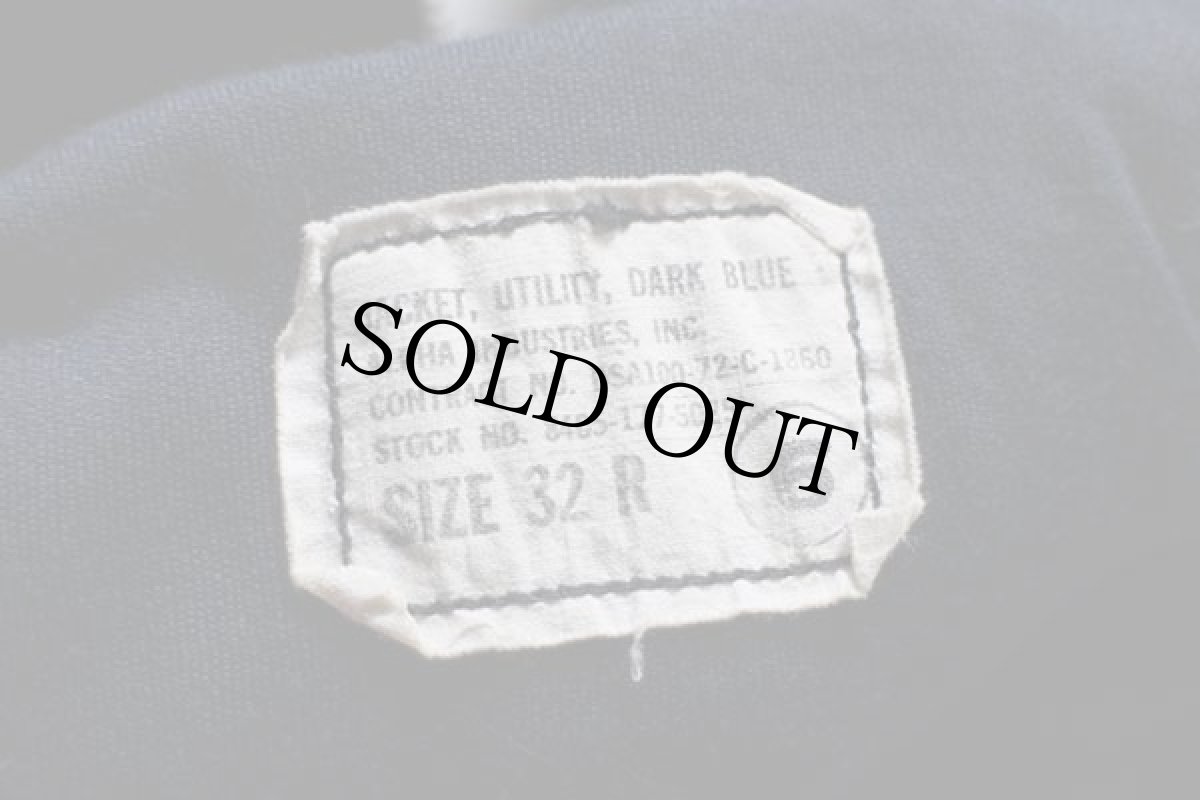 画像4: 70s 米軍 U.S.NAVY ユーティリティジャケット 濃紺 32R★ALPHAアルファ (4)