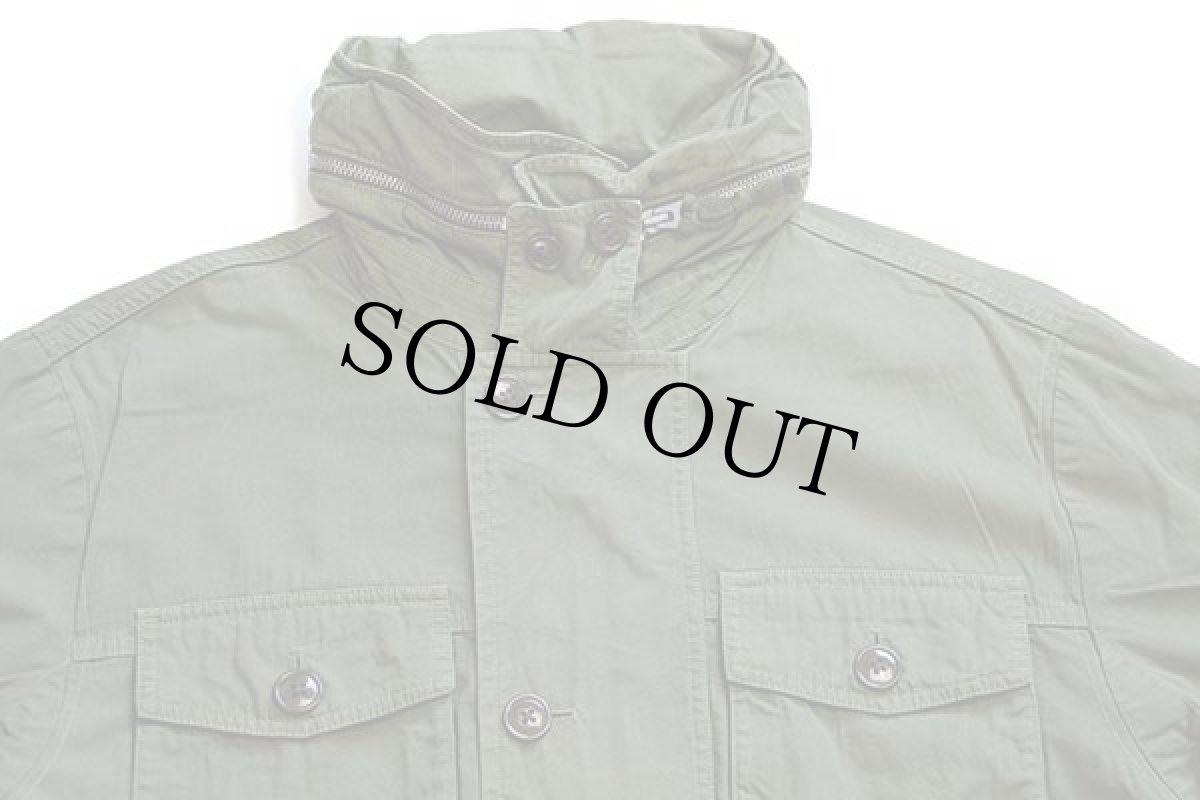 画像3: J.CREW NX-631 コットンポプリン フィールド メカニックジャケット オリーブ L (3)