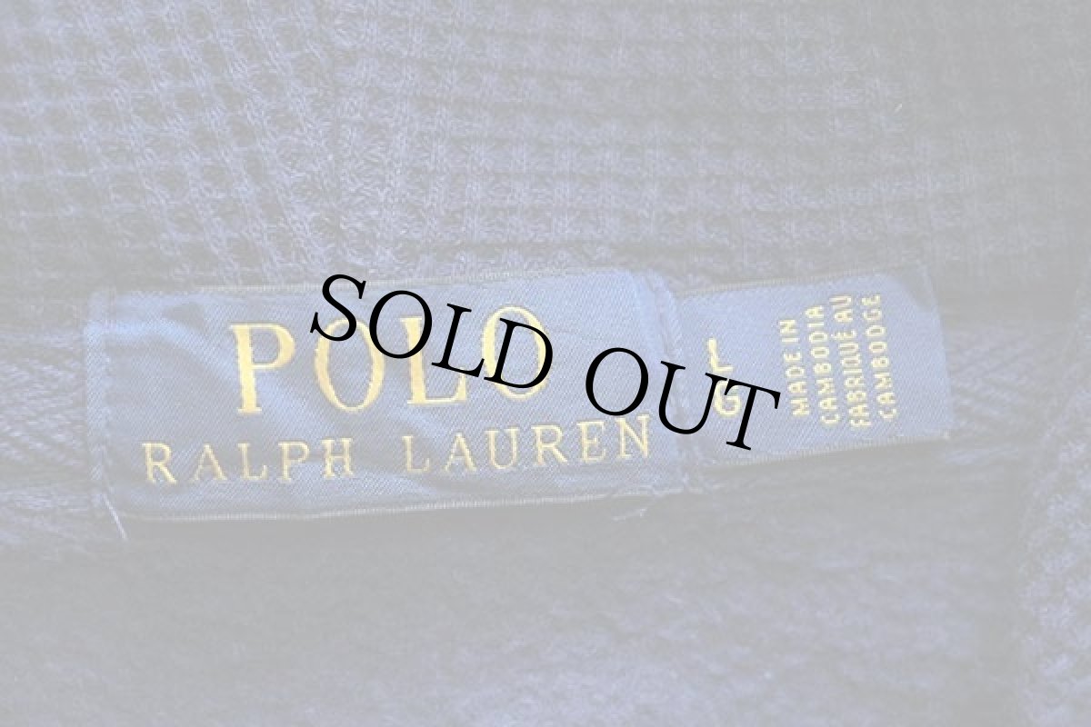 画像4: ポロ ラルフローレン ワンポイント フード裏サーマル スウェット ジップパーカー 紺 L (4)