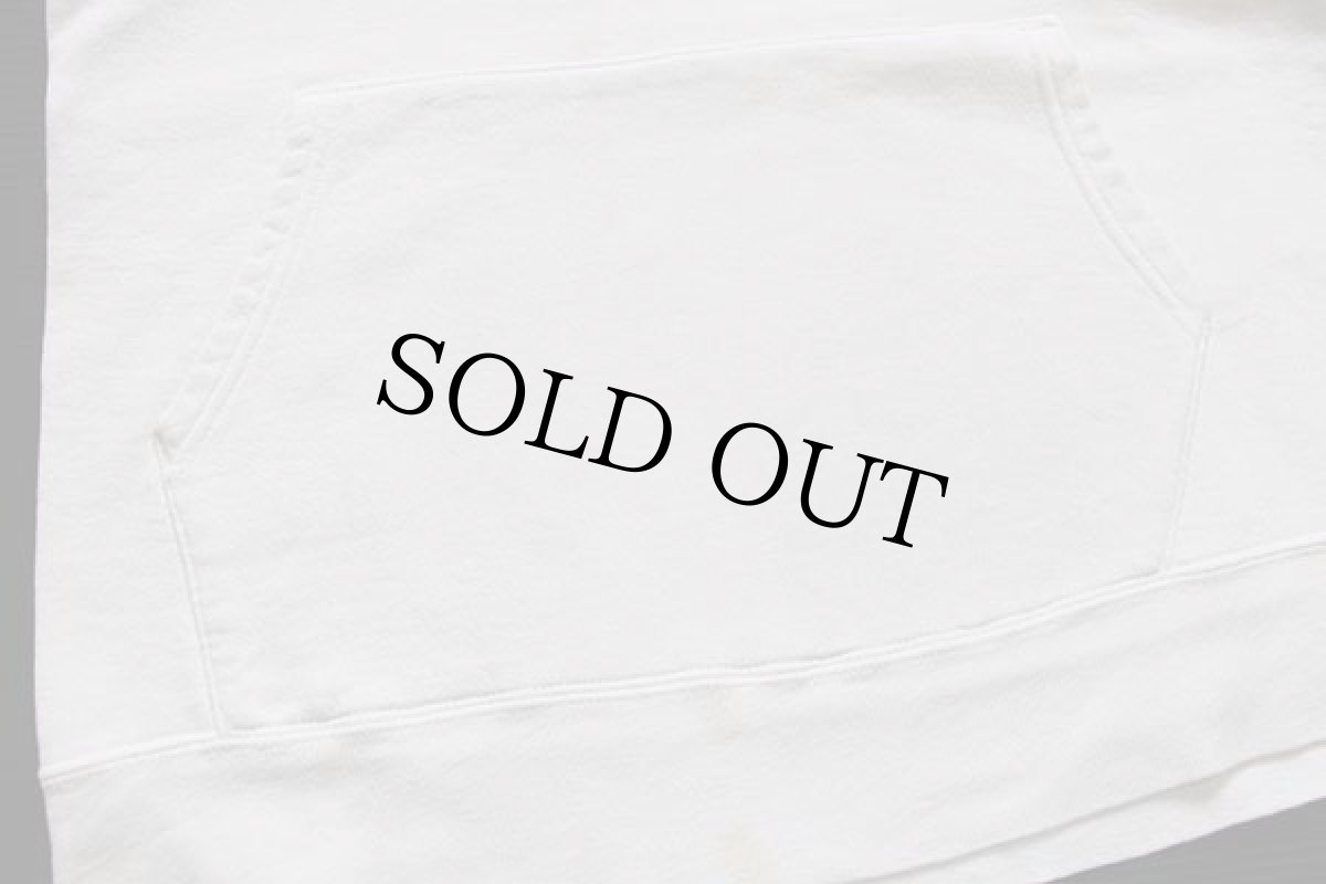 画像5: 90s USA製 Championチャンピオン ワンポイント スクリプト ロゴ刺繍 前V スウェットパーカー 白 M (5)