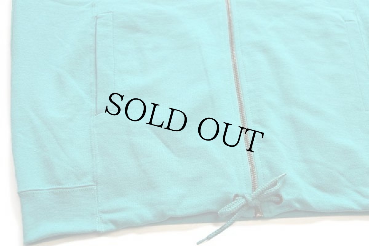 画像6: デッドストック★90s Championチャンピオン ワンポイント スクリプト ロゴ刺繍 モックネック フルジップ スウェット エメラルドグリーン L (6)