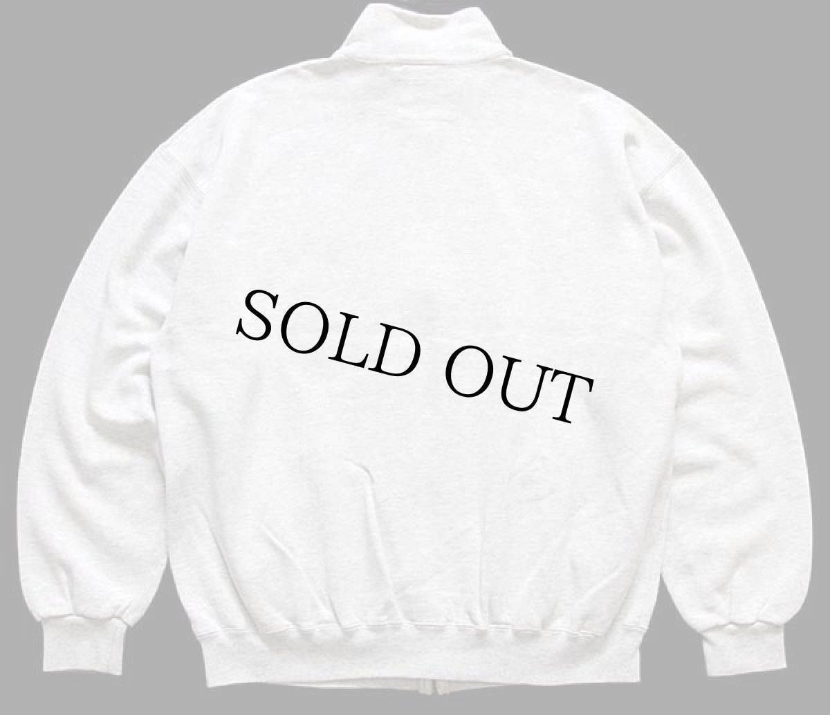 画像2: 90s イタリア製 Championチャンピオン ワンポイント スクリプト ロゴ刺繍 ハイネック フルジップ スウェット 杢ライトグレー XXL (2)