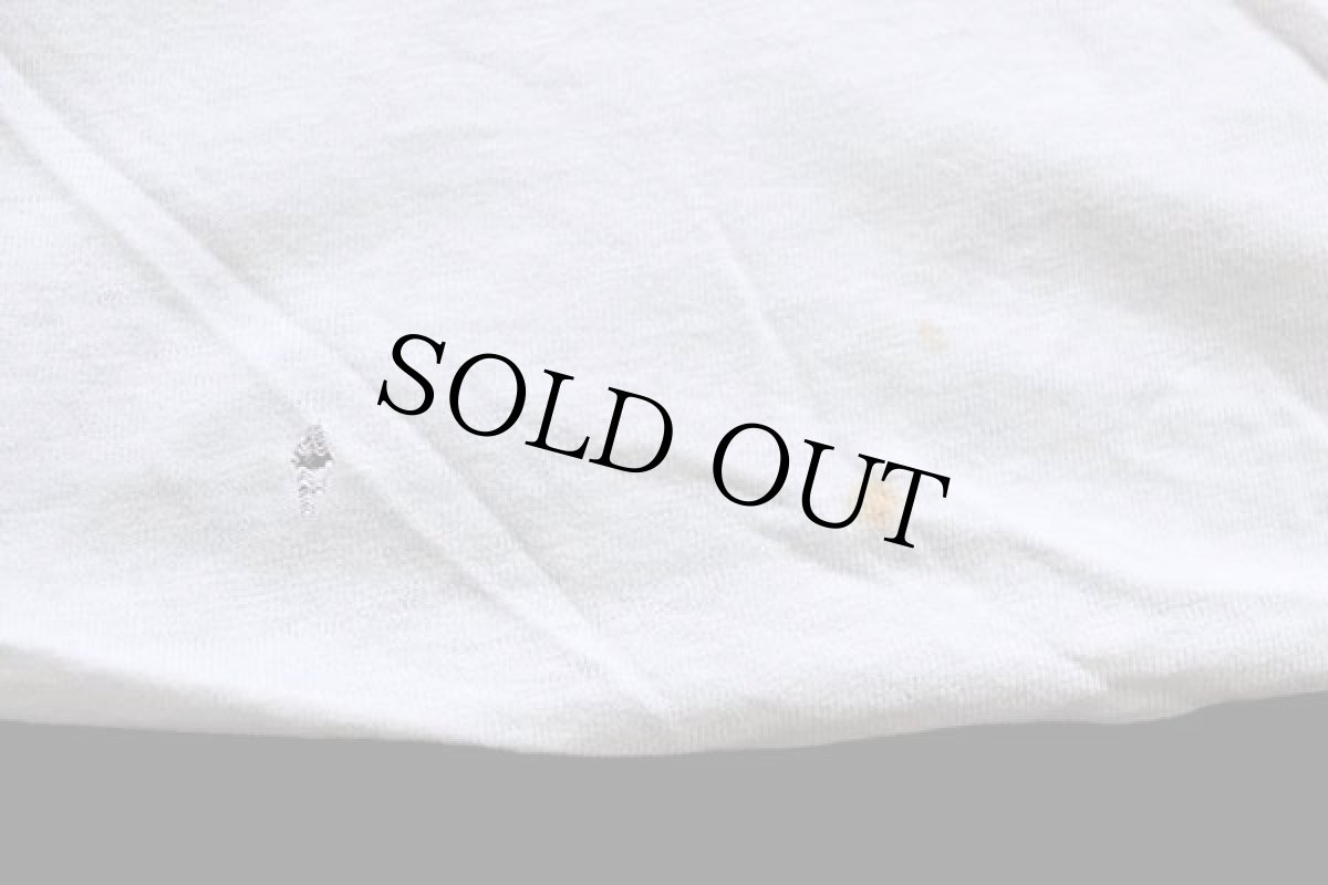 画像11: 80s USA製 Championチャンピオン ST.FRANCIS ひび割れプリント×ステンシル コットン リバーシブルTシャツ 茶×白 M (11)