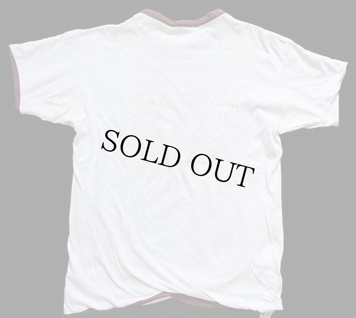 画像3: 80s USA製 Championチャンピオン ST.FRANCIS ひび割れプリント×ステンシル コットン リバーシブルTシャツ 茶×白 M (3)