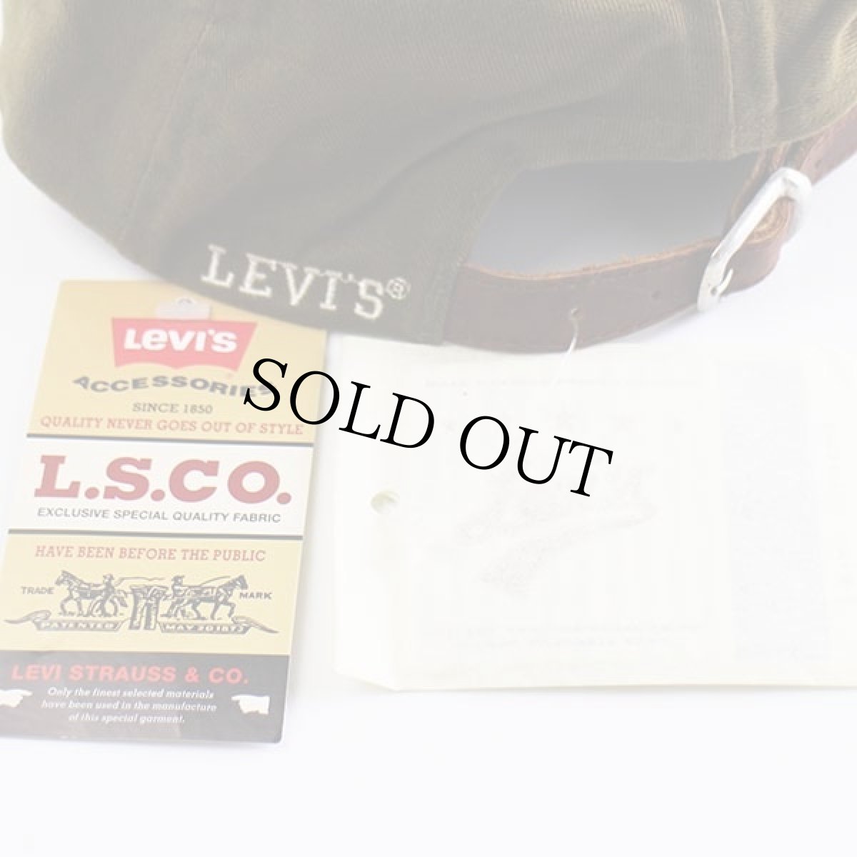 画像4: デッドストック★Levi'sリーバイス ロゴ刺繍 コットンキャップ オリーブ (4)