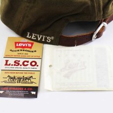 画像4: デッドストック★Levi'sリーバイス ロゴ刺繍 コットンキャップ オリーブ (4)