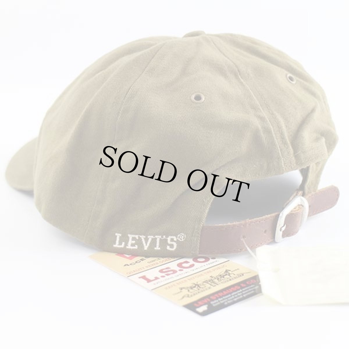 画像2: デッドストック★Levi'sリーバイス ロゴ刺繍 コットンキャップ オリーブ (2)