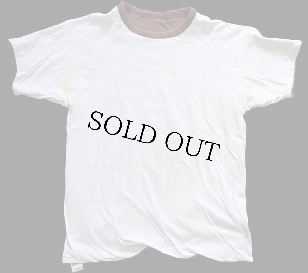 画像4: 80s USA製 Championチャンピオン ST.FRANCIS ひび割れプリント×ステンシル コットン リバーシブルTシャツ 茶×白 M (4)