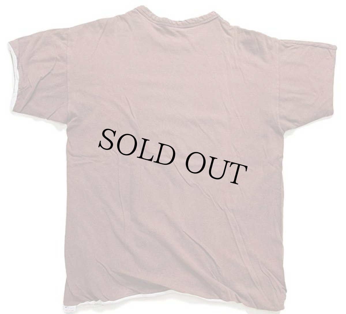 画像2: 80s USA製 Championチャンピオン ST.FRANCIS ひび割れプリント×ステンシル コットン リバーシブルTシャツ 茶×白 M (2)