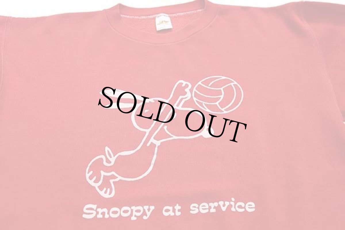 画像3: 70s USA製 RUSSELLラッセル スヌーピー スウェット 赤 M (3)