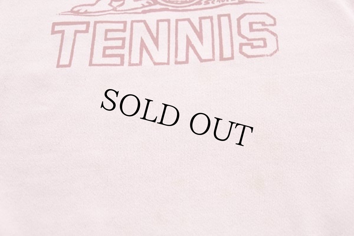 画像5: 70s USA製 RUSSELLラッセル スヌーピー ウッドストック TENNIS スウェット ピンク L (5)