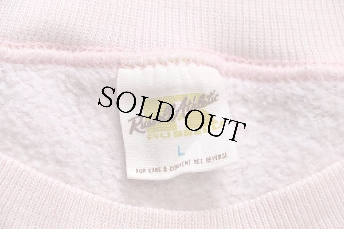 画像4: 70s USA製 RUSSELLラッセル スヌーピー ウッドストック TENNIS スウェット ピンク L (4)