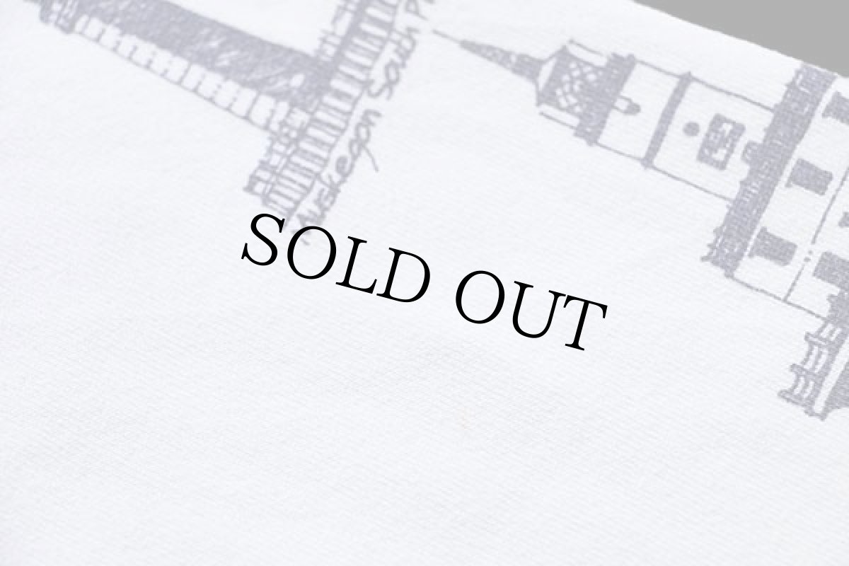 画像6: 00s USA製 MICHIGAN RAGミシガンラグ 灯台 総柄 アート スウェット 白 L (6)