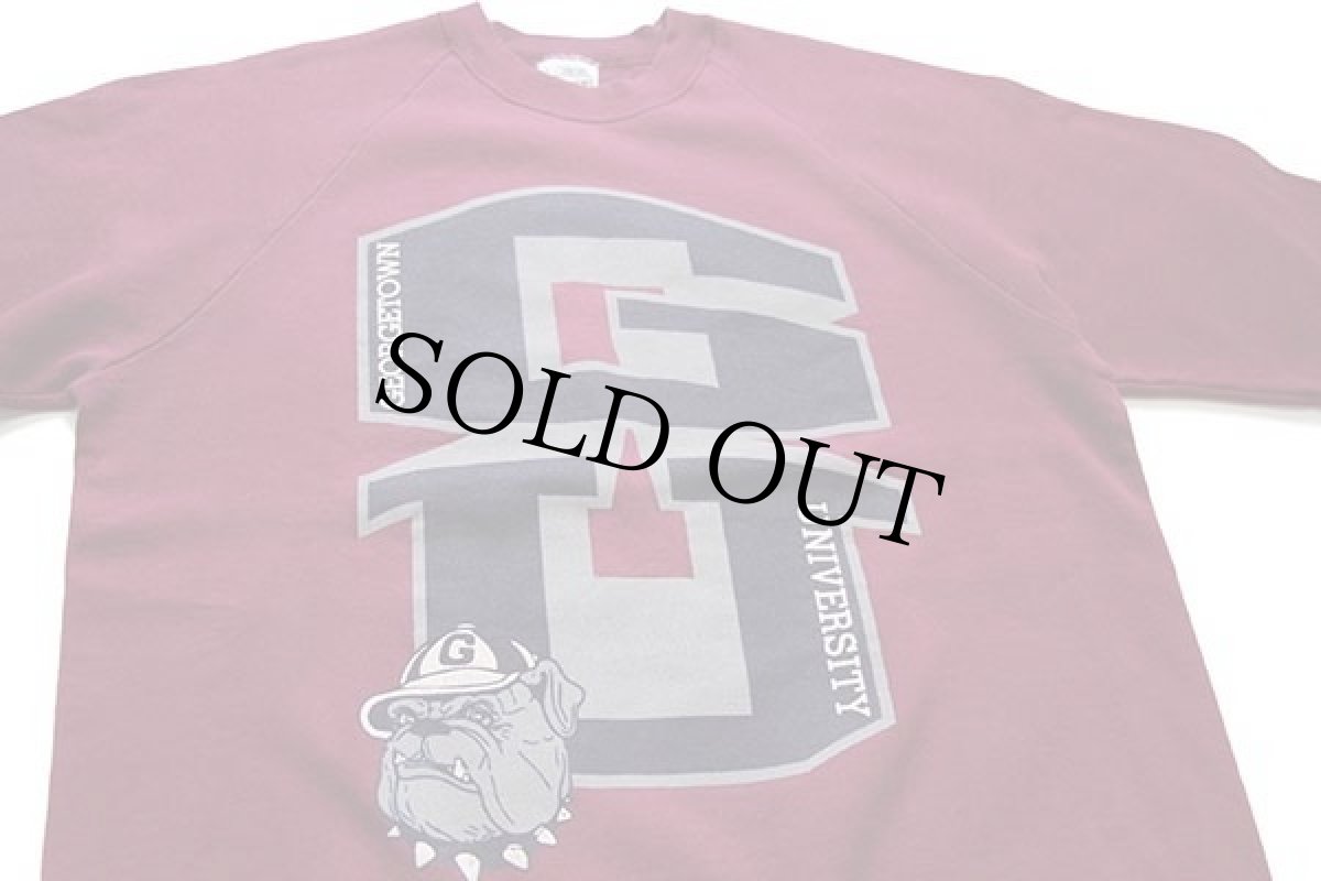 画像3: 90s アイルランド製 GEORGETOWN UNIVERSITY ブルドッグ マスコット スウェット ワインレッド L (3)