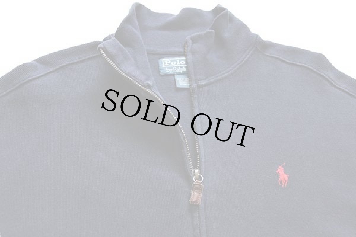 画像3: ポロ ラルフローレン ワンポイント ハイネック フルジップ コットン ニット スウェット 濃紺 M (3)