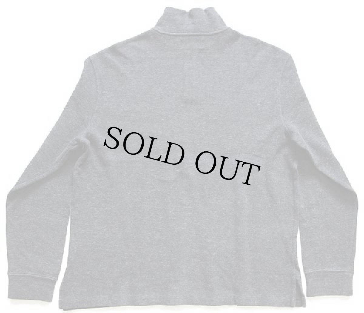 画像2: ポロ ラルフローレン ワンポイント ハイネック ハーフジップ コットン ニット スウェット 杢チャコールグレー L (2)