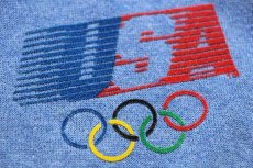 画像5: 80s Levi'sリーバイス USA OLYMPICオリンピック スウェットパーカー 杢ブルー L (5)