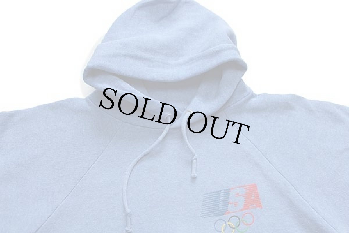 画像3: 80s Levi'sリーバイス USA OLYMPICオリンピック スウェットパーカー 杢ブルー L★フーディー (3)