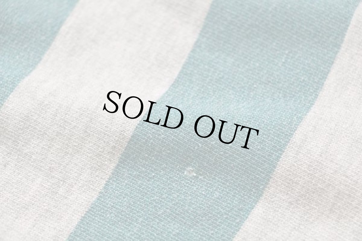 画像6: 90s ポルトガル製 CAPRICIO 太ボーダー 襟付き ヘンリーネック スウェット 緑×杢グレー (6)