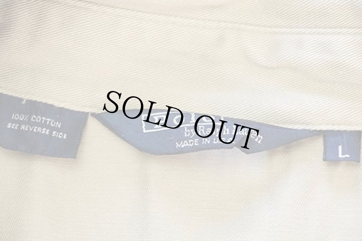 画像4: 80s USA製 ポロ ラルフローレン ワンポイント チンスト付き コットンジャケット カーキ L (4)