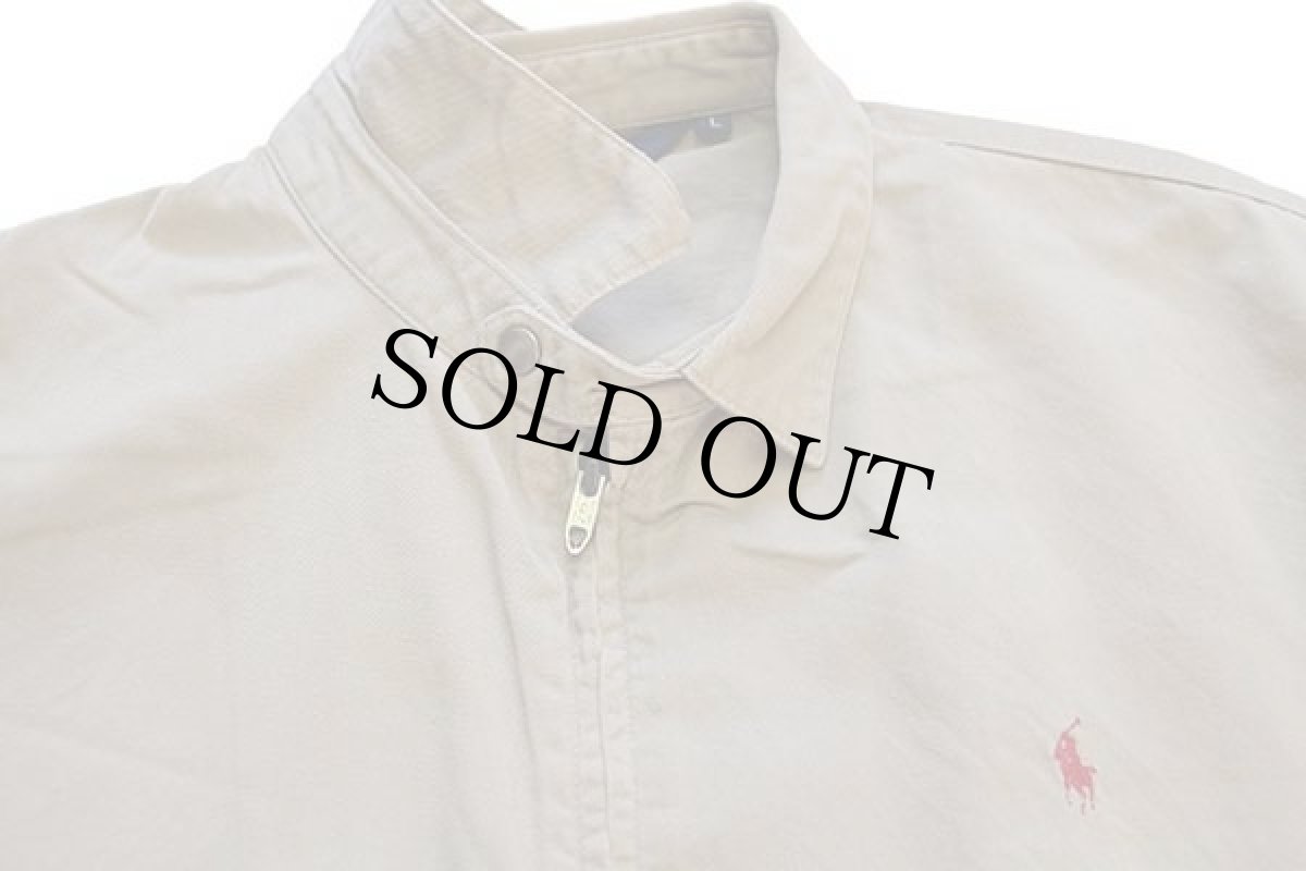 画像3: 80s USA製 ポロ ラルフローレン ワンポイント チンスト付き コットンジャケット カーキ L (3)