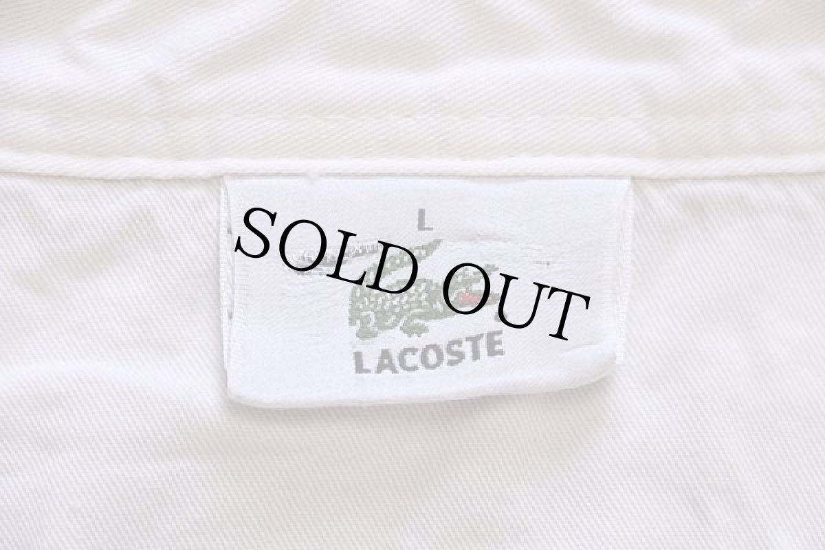 画像4: 00s LACOSTEラコステ マルチボーダー コットン 鹿の子 長袖ポロシャツ L (4)