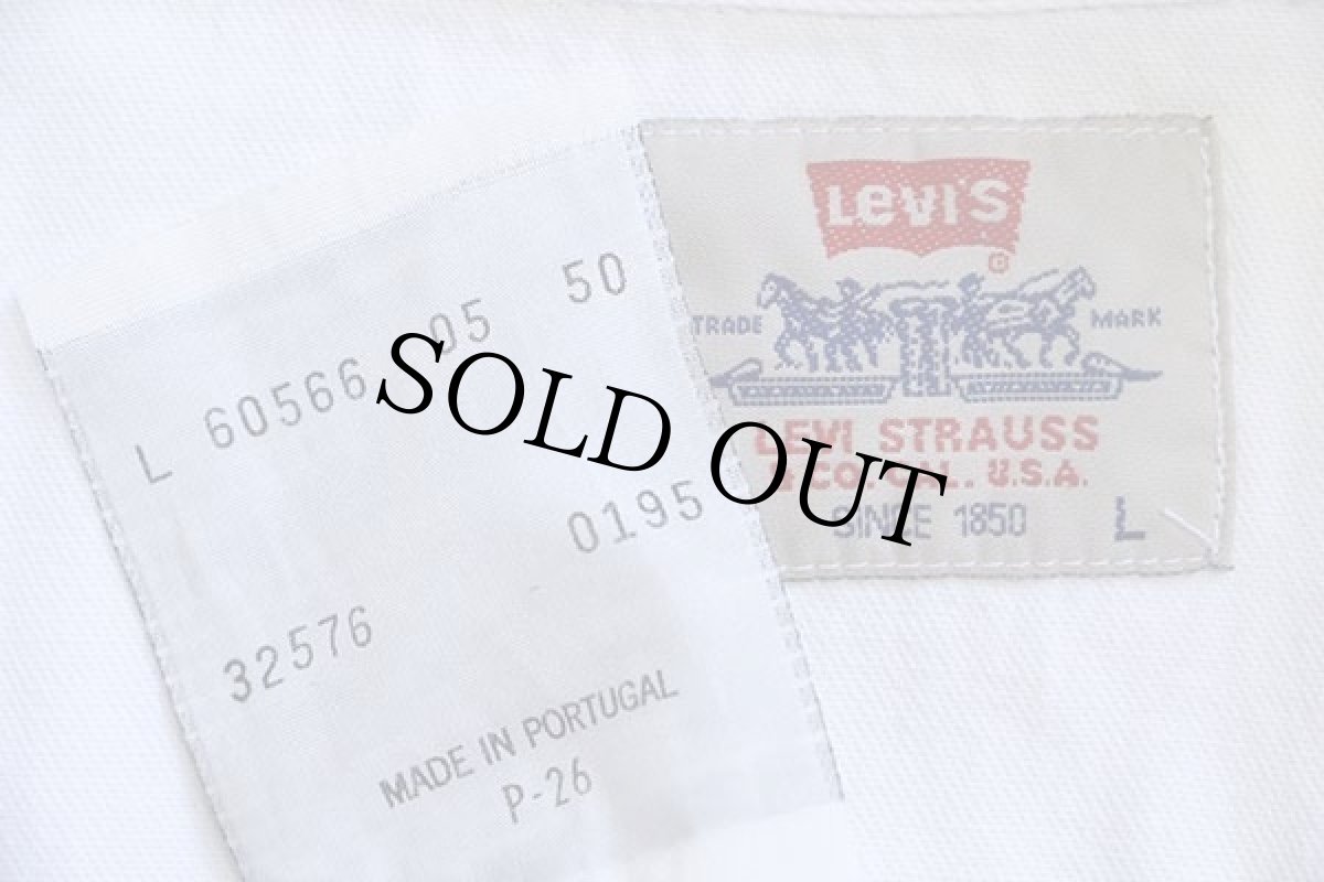 画像4: 90s ポルトガル製 Levi'sリーバイス ホワイトデニム ウエスタンシャツ L★ユーロ (4)