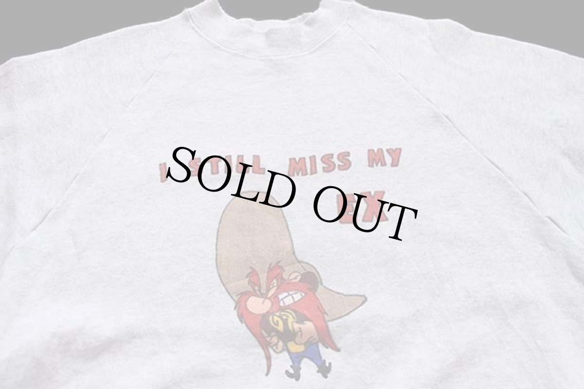 画像3: 80s USA製 ヨセミテサム 両面ハンドペイント スウェット 杢ライトグレー L-L (3)