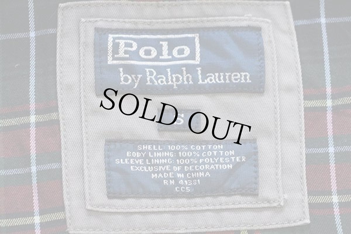 画像4: ポロ ラルフローレン ワンポイント チンスト付き タータンチェックライナー コットンジャケット グレー S (4)