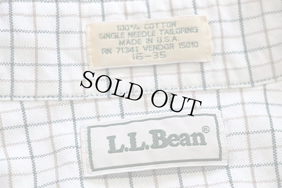 画像4: 90s USA製 L.L.Bean タッタソールチェック ボタンダウン オックスフォード コットンシャツ 16 (4)