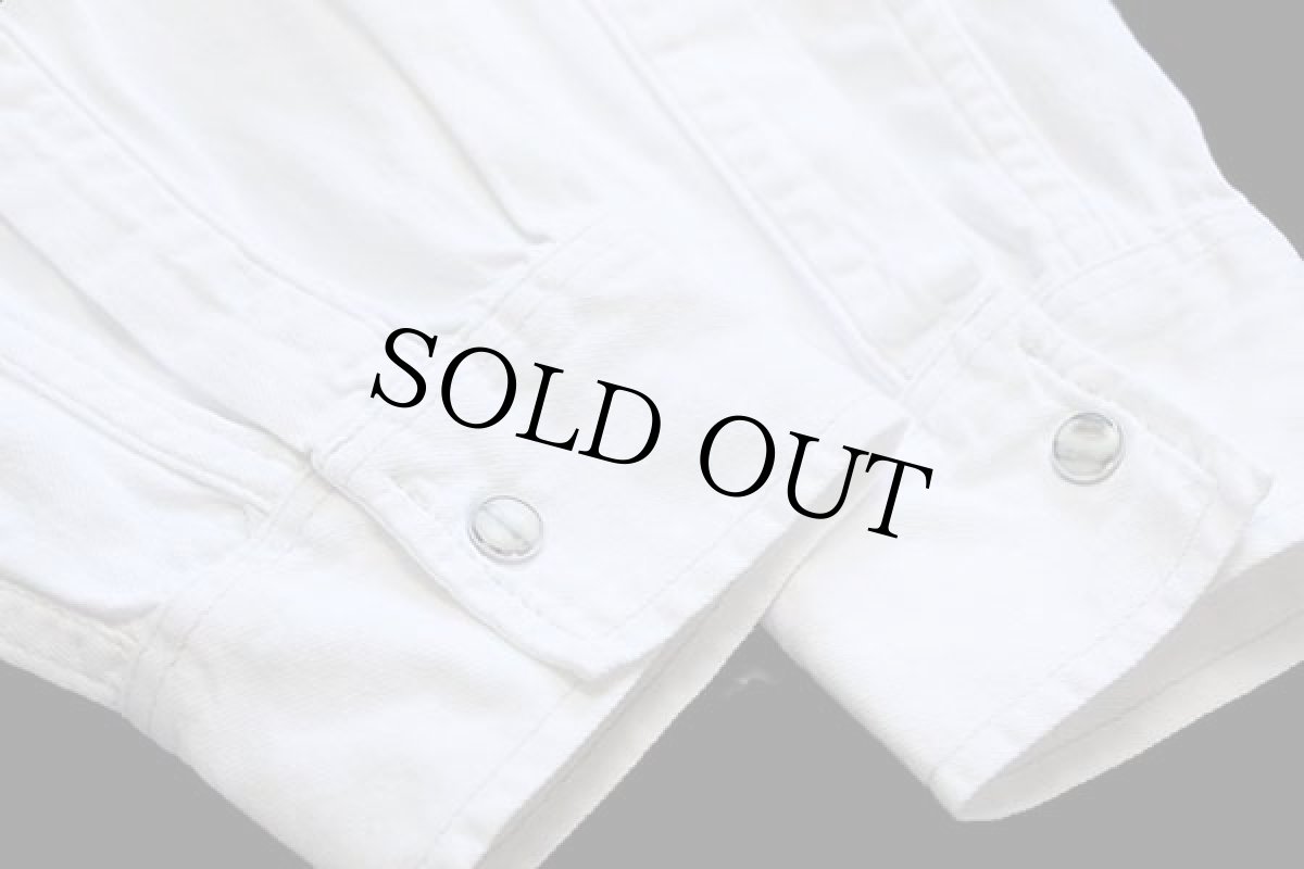 画像6: 90s ポルトガル製 Levi'sリーバイス ホワイトデニム ウエスタンシャツ L★ユーロ (6)