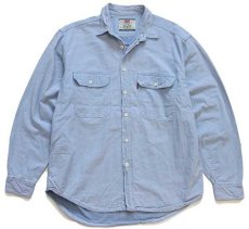 画像1: 90s Levi'sリーバイス カラーデニム ワークシャツ スカイブルー L (1)