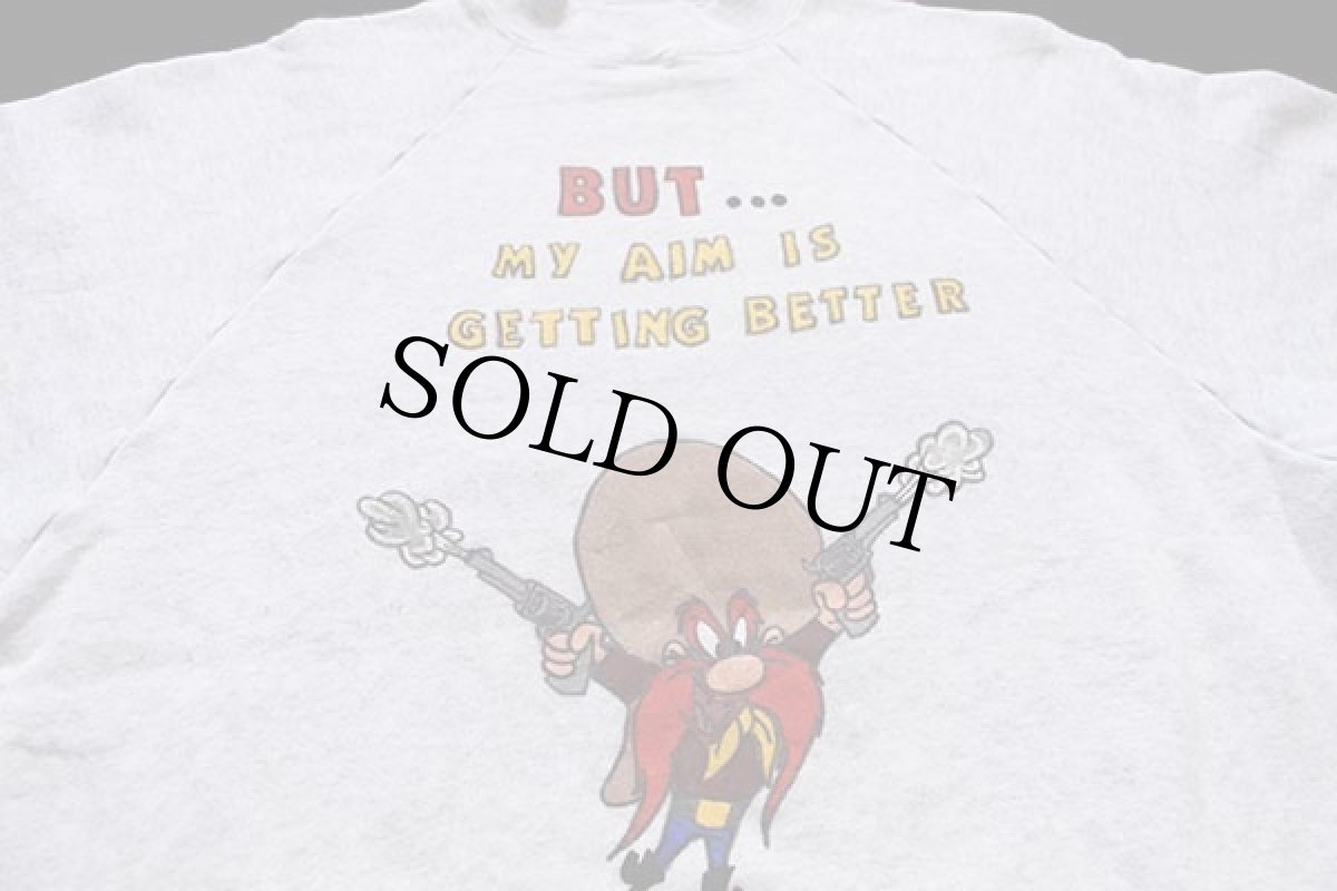 画像4: 80s USA製 ヨセミテサム 両面ハンドペイント スウェット 杢ライトグレー L-L (4)