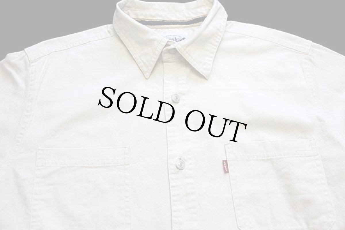 画像3: Levi'sリーバイス カラーデニムシャツ アイボリー L (3)