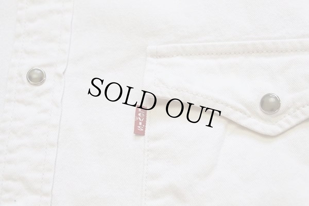 画像5: 90s Levi'sリーバイス カラーデニム ウエスタンシャツ 生成り XL (5)