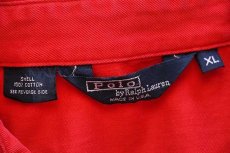 画像4: 80s USA製 ポロ ラルフローレン ワンポイント チンスト付き コットンジャケット 赤 XL (4)