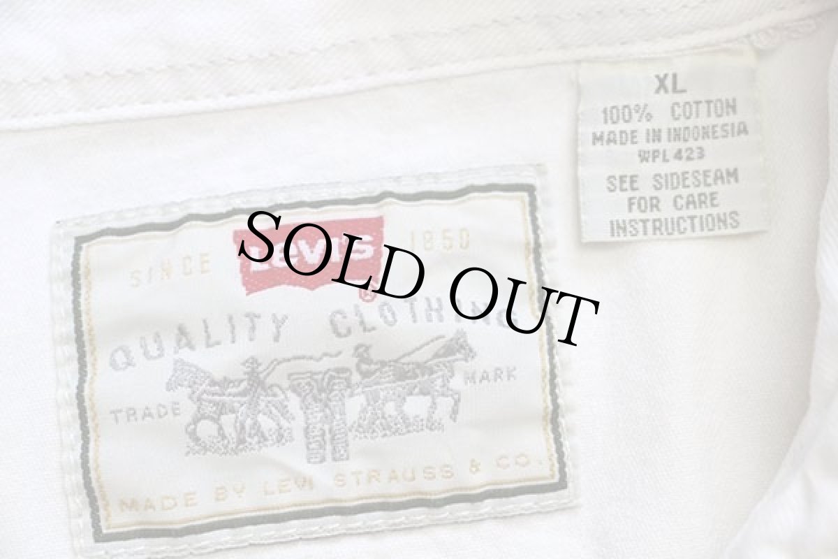 画像4: 90s Levi'sリーバイス カラーデニム ウエスタンシャツ 生成り XL (4)