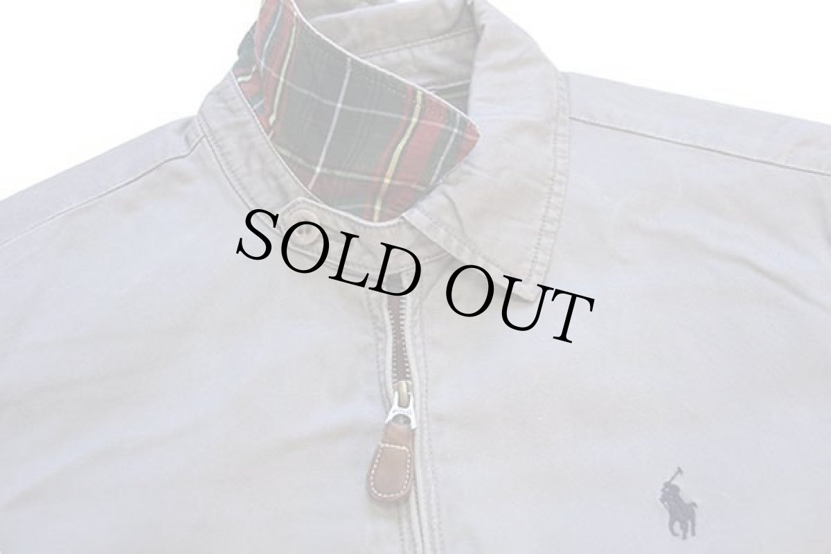 画像3: ポロ ラルフローレン ワンポイント チンスト付き タータンチェックライナー コットンジャケット グレー S (3)