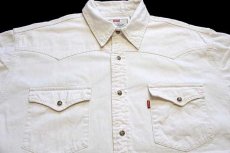 画像3: 90s Levi'sリーバイス カラーデニム ウエスタンシャツ 生成り XL (3)