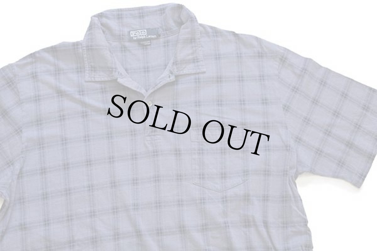 画像3: 00s ポロ ラルフローレン タータンチェック コットン ポロシャツ ナス紺 XL (3)