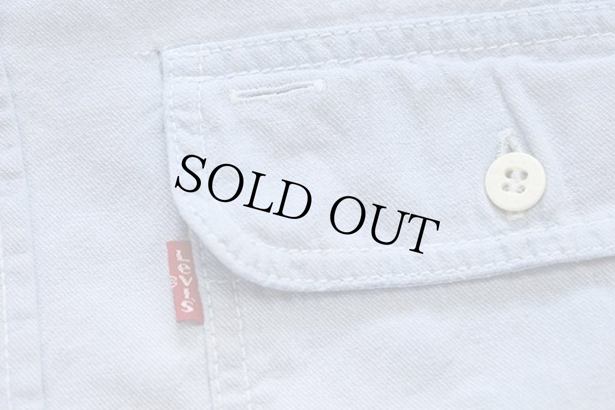 画像5: 90s Levi'sリーバイス カラーデニム ワークシャツ スカイブルー L (5)