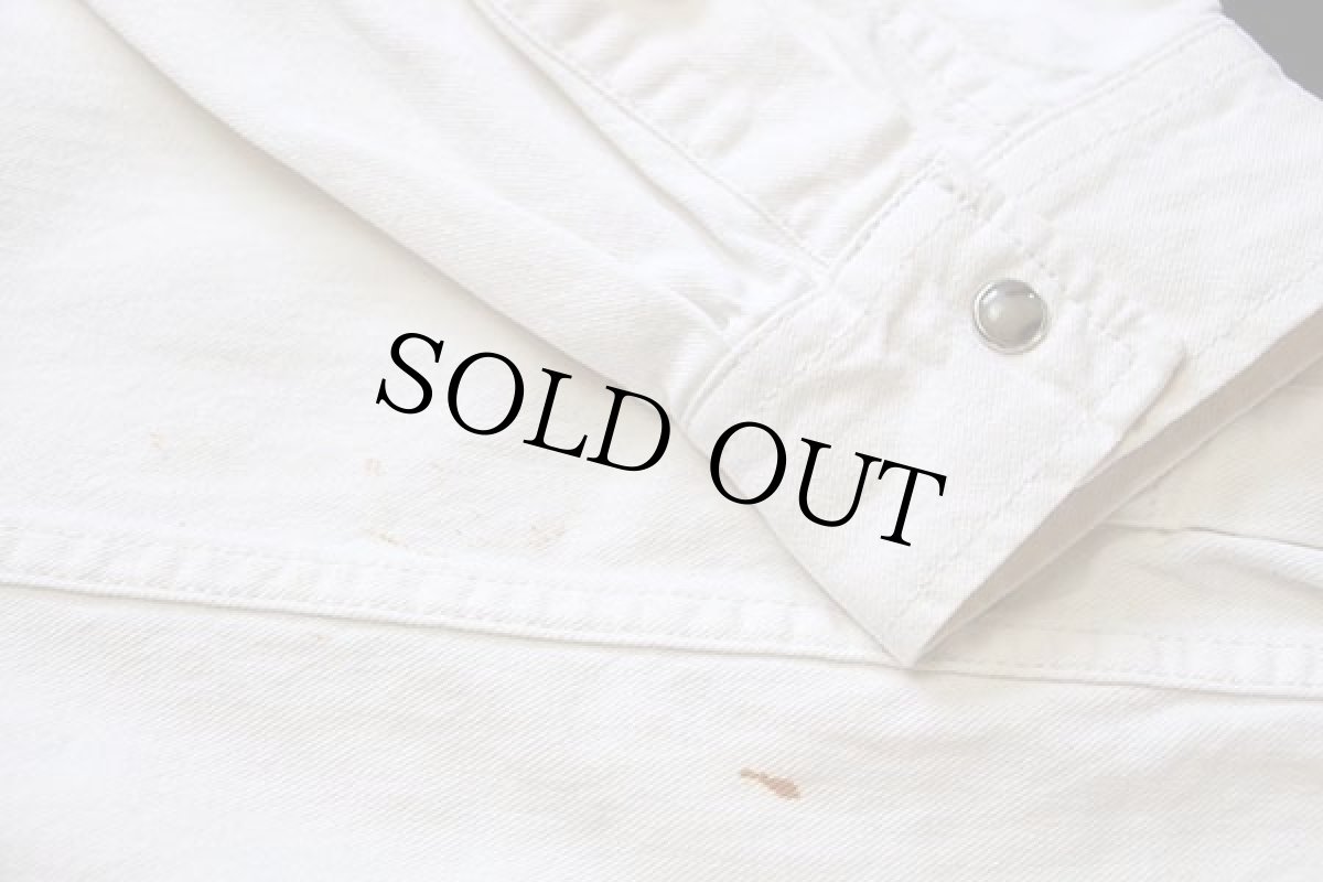 画像7: 90s Levi'sリーバイス カラーデニム ウエスタンシャツ 生成り XL (7)