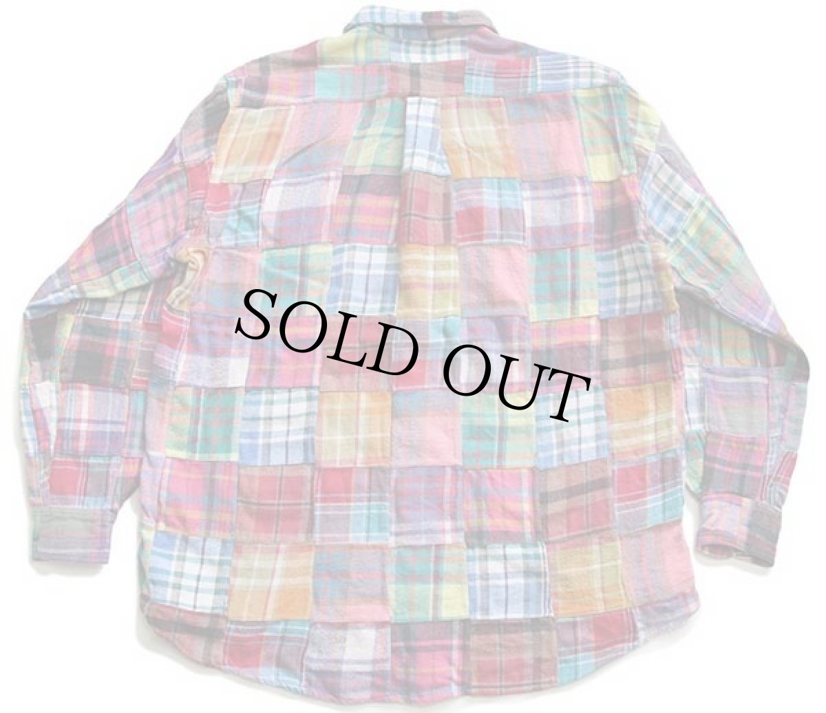 画像2: 90s SIXTY チェック パッチワーク コットン フランネルシャツ (2)