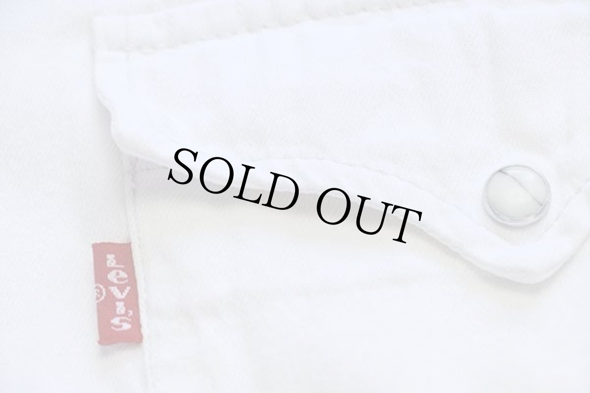 画像5: 90s ポルトガル製 Levi'sリーバイス ホワイトデニム ウエスタンシャツ L★ユーロ (5)