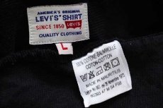 画像4: 90s Levi'sリーバイス ボタンダウン コットン コーデュロイシャツ 黒 L★ユーロ (4)