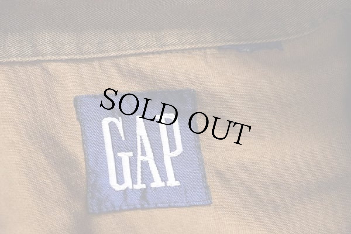 画像4: 90s GAPギャップ 無地 ボタンダウン コットンシャツ セピア (4)